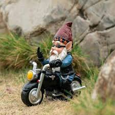 Garden Gnomes Statues Motorcycle Dwarf