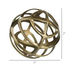 Brass Gold Metal Geometric Sphere