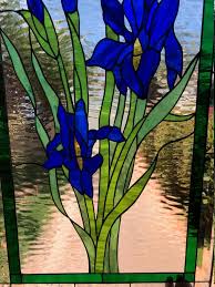 Stained Glass Iris Panel Window