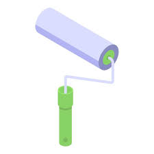 Paint Wall Roller Icon Isometric Of