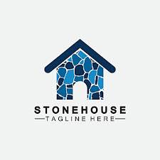 Vintage Hipster Stone House Logo Design