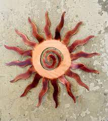 Sun Burst With Swirl Metal 3 D Wall Art