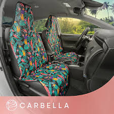 Turquoise Bird Print Car Seat Covers