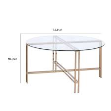 Benjara 35 In L Gold Coffee Table With