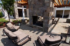 Pea Gravel Patio And Outdoor Fireplace