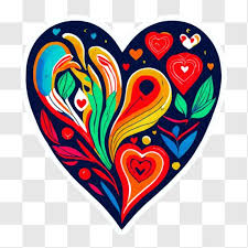 Colorful Heart Shaped Sticker