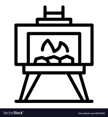 Outdoor Fireplace Icon Outline Style