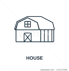 Line Icon Monochrome Simple House