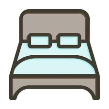 Double Bed Vector Thick Line Filled