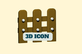 3d Icon Wooden Fence Graphic By