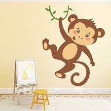 Funny Monkey Nursery Wall Decal Sticker