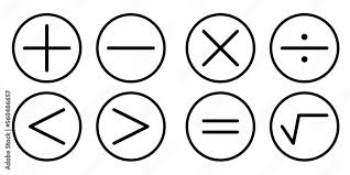 Math Symbol Icon Set Simple Math