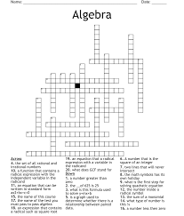 Algebra Ii Chapter 5 Crossword Wordmint