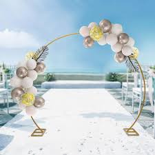 Yiyibyus 86 6 In X 102 4 In Gold Metal Wedding Arch Party Backdrop Stand Flower Decor Rack Garden Arbor