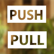 Pull Push Door Stickers Window
