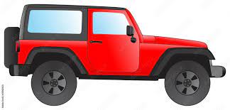 Red Suv Vehicle Vector Drawing