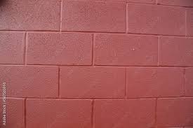 Red Painted Cinder Block Wall Full