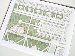 French Antique Garden Plan Detail Of