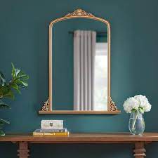 Large Classic Arched Vintage Style Gold Framed Mirror 32 In W X 41 In H