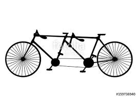 Vintage Silhouette Tandem Bicycle Icon
