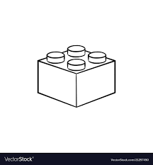 Building Lego Block Hand Drawn Outline