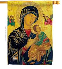 Our Lady Of Perpetual Help House Flag Faith 28 X40 Double Sided Banner Does Not Apply