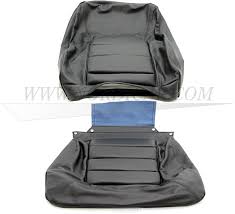 Front Seat Cover Set Black Leather