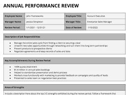 Annual Performance Review Template