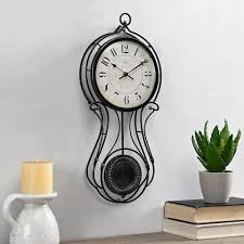 Black Rustic Pendulum Wall Clock