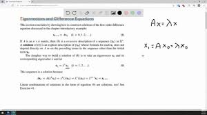 Eigenvectors And Difference Equations
