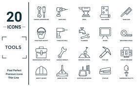 Tools Linear Icon Set Includes Thin