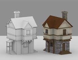 creating a low poly meval house in