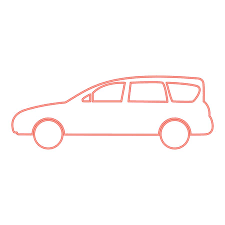 Neon Family Car Red Color Vector