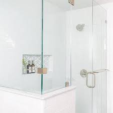 Glass And Subway Tiled Shower Enclosure