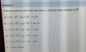 Solved Question7 Write The Equation Of