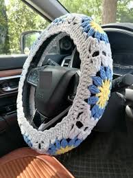 Crochet Car Coaster And Steering Wheel