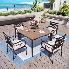 5 Piece Metal Patio Outdoor Dining Set