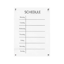 Acrylic Schedule Weekly Dry Erase Board