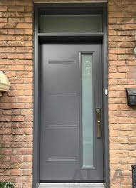 Modern Grey Steel Door With Glass