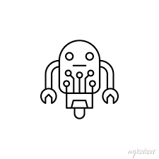 Robot Icon Simple Line Outline Vector
