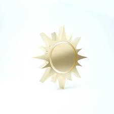 Gold Sun Icon Isolated On White