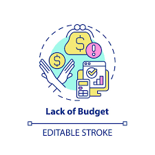Lack Of Budget Multi Color Concept Icon
