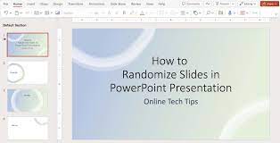 Randomize Slides In Powerpoint Presentation