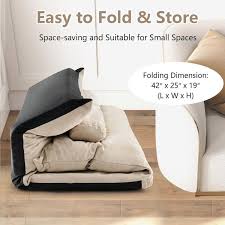 Costway Adjustable Floor Sofa Bed With 2 Lumbar Pillows