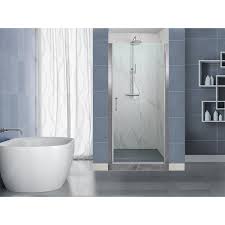 Lonni 32 33 5 In W X 72 In H Frameless Pivot Shower Door In Chorme Finish With 1 4 In Thick Clear Tempered Glass