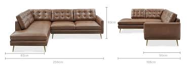 Isaac Leather Terminal Chaise Sectional