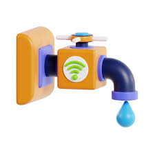 Smart Water Tap System 3d Icon Internet