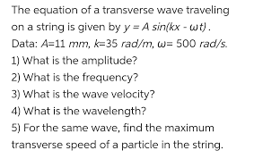Equation Of A Transverse Wave