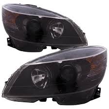 perde headlights set halogen black