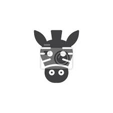 Zebra Head Icon Vector Filled Flat